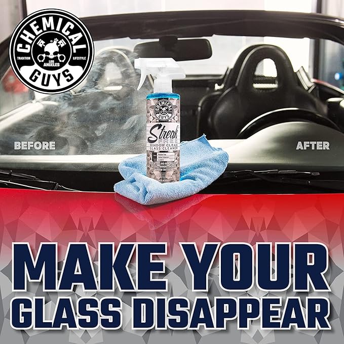 Chemical Guys Glass Cleaner Streak Free Window Spray - Works on Glass, Mirrors, Screens - Ammonia-Free, Safe on Tinted Windows, Car Windshield Cleaner for Trucks, SUVs, Home - 16 oz (Pack of 2)