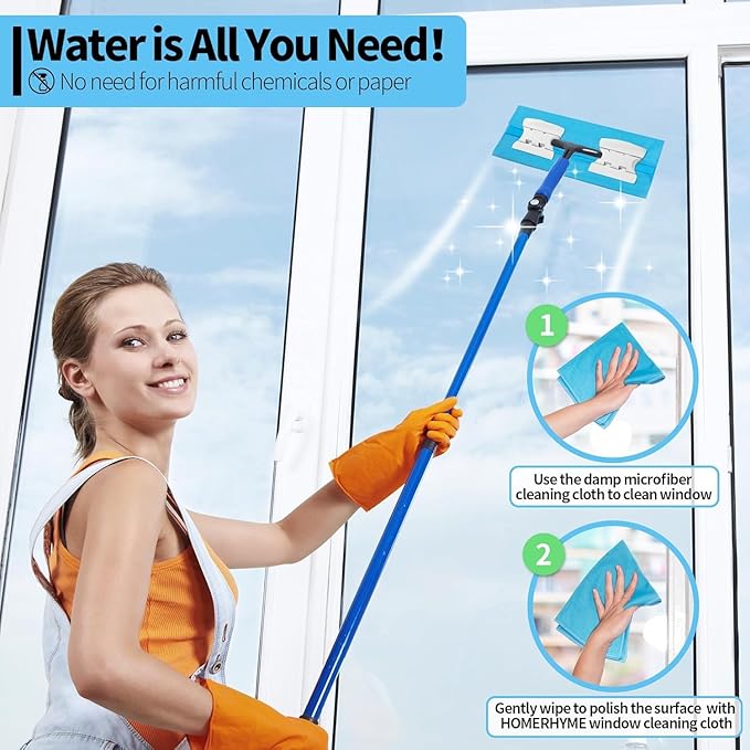 Microfiber Glass Cleaning Cloth, 6 Pack Window Glass Cleaning Rags, Reusable Lint-Free Streak Free Polishing Cloth Wipes for Stainless Steel, Eyeglasses, Mirrors, Screens & Lenses,16"x14"