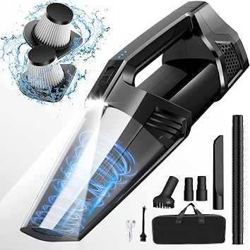 Blestan Handheld Vacuum Cordless Portable Car Vacuum with LED Light, High Power Suction, 3 in 1, Lightweight Rechargeabl