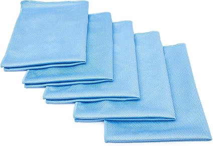 The Rag Company - Diamond Weave Glass & Window - Detailing Towels to Polish Mirrors & Chrome, Snakeskin Like Texture, Li