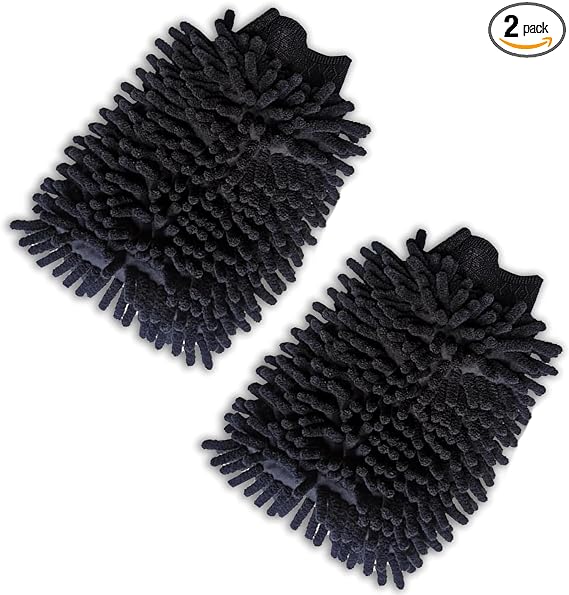 2 PCS Car Wash Mitt, Microfiber Chenille Double Sided Car Wash Gloves, Scratch-Free & Lint-Free Elastic Cuff Cleaning Gl