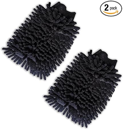2 PCS Car Wash Mitt, Microfiber Chenille Double Sided Car Wash Gloves, Scratch-Free & Lint-Free Elastic Cuff Cleaning Gl