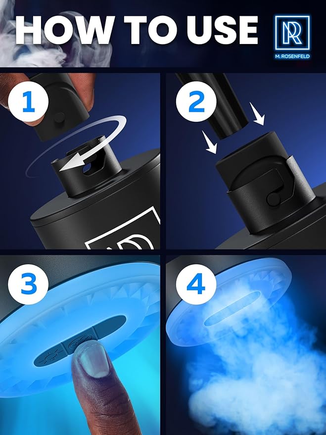 PRO Hookah Starter Pump - Hookah Pump Starter with 1300 mAh Rechargeable Battery - Portable Electric Hooka Blower & Vacuum Starter - Mini Air Pump with LED Light, Quiet & Efficient