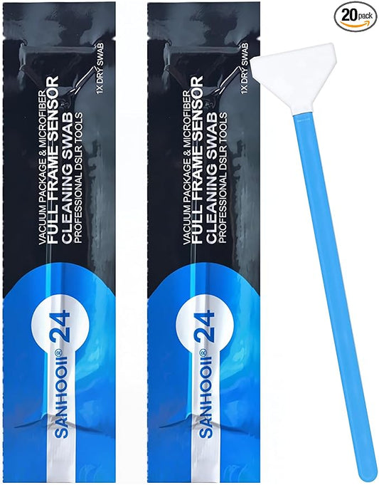 20 Pack DSLR or SLR Mirrorless Digital Camera Cleaning kit, (No Cleaning Solution) Dry Full Frame Sensor Cleaning Swab