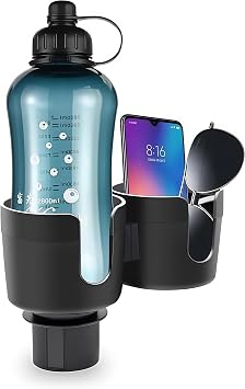 Car Cup Holder Expander, 2 in 1 Cup Holder Expander with Adjustable Base, Cup Holder Insert for 10-46 OZ Bottles, Cups, 
