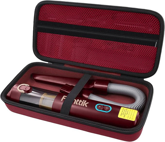 co2CREA Storage Case for Fanttik V8 Apex/Slim V8 Mate/V10 Apex/Slim V10 Mate Portable Mini Cordless Vacuum – Hard EVA Protective Carrying Bag with Accessory Organizer (Red Case)