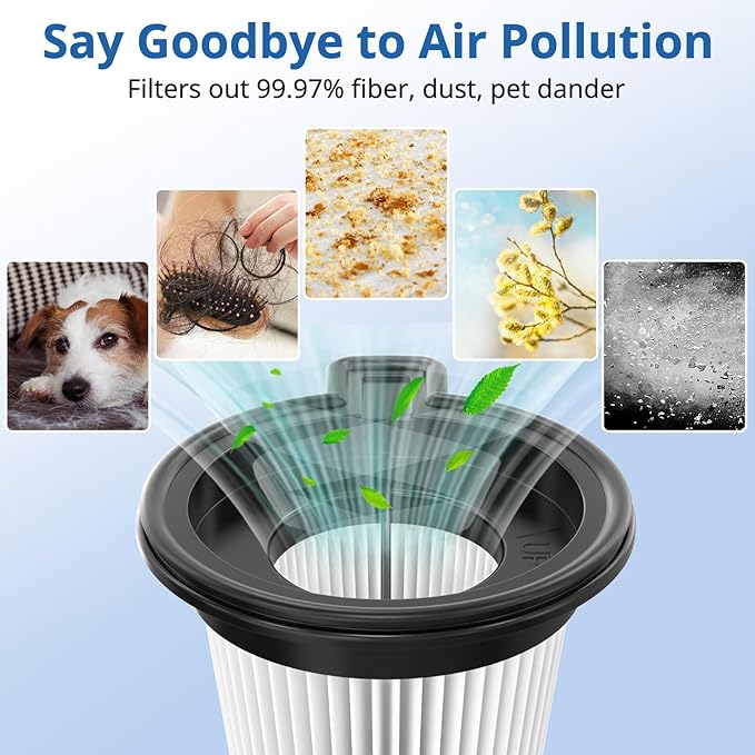 4 Pack Replacement Filters Compatiable with Wyze Cordless Vacuum Cleaner, Removable and Washable HEPA Filter Accessories Part Set with 1 Cleaning Brush for Wyze Handheld Cordless Vacuum Cleaner