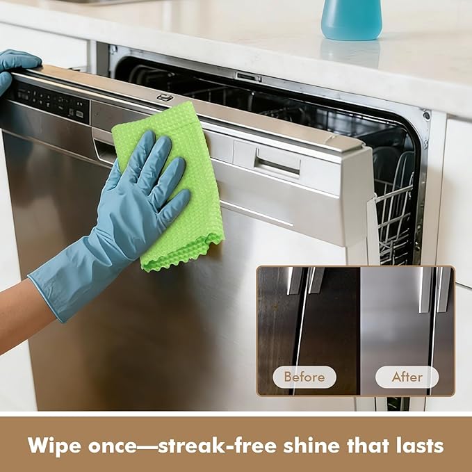 AIDEA Microfiber Glass Cleaning Cloth 12PK, Lint Free Cloth Polishing Cleaning Rags, Stainless Steel Wipes, Kitchen Dishcloths, Magic Cleaning Cloth for Glass, Windows, Mirrors, Stainless Steel 11×11"