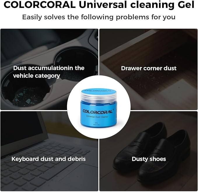 COLORCORAL Universal Cleaning Gel for Office Electronic Products Keyboard Cleaner Dust Cleaning Gel for Car Interior Cleanings,Car Putty Reusable Slime goo, Magic Cleaning Putty for Vehicle Vents