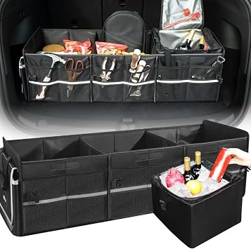 Front Trunk Organizer with Leakproof Cooler Bag for Tesla Model Y Model 3 2017-2025, Frunk Storage Collapsible Container