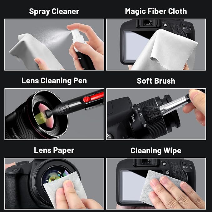 Camera Lens Cleaning Kit with Pro 10x Sensor Swabs, Sensor Cleaner, Compatible with Canon, Nikon, Sony mirrorless DSLR Camera (Enhanced Version)