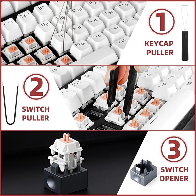 RUNJRX 32 Switch Station, Acrylic Lube Kit for Custom Gaming Keyboard (10Pcs)