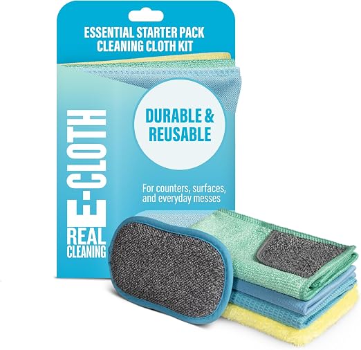 E-Cloth Essential Starter Pack, Reusable Cleaning Cloth Kit