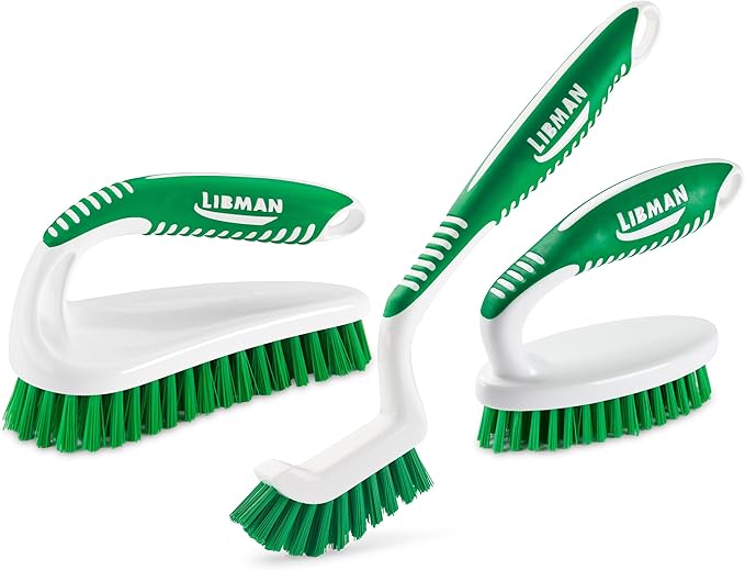 Libman Scrub Brush Kit | Cleaning Brush | Tile & Grout Brush | Small Scrub Brush | Power Scrub Brush | Carpet Brush | Bathroom Scrubber | Boot Scrubber | 3 Different Brushes Included