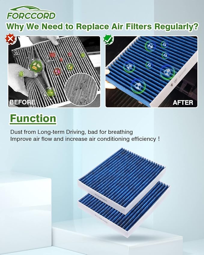 2-Pack HEPA Cabin Air Filter Fits for Explorer Taurus Flex MKS Police Interceptor Utility MKT Police Activated Carbon Cabin Filter Replacement CF11176 AE9Z-19N619-A Car Accessories