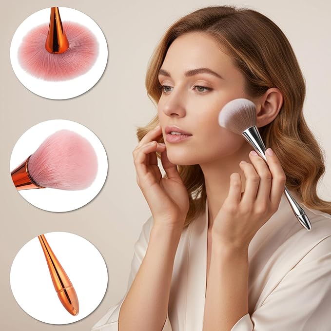3Pcs Nail Art Dust Brushes, Acrylic Brush Cleaner, Nail Brushes for Nail Art, Suitable for Cleaning Nail Dust, Loose Face Cosmetics Brush, Beginner Friendly Manicure Nail Art Tools(3 Colors)