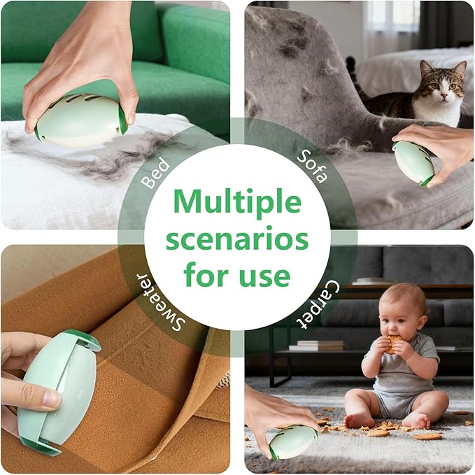 Portable Lint Roller, 2 Pack Travel Size Reusable Lint Rollers, Extra Sticky Small Lint Remover for Cat Dog Pet Hair and Clothes(Green)