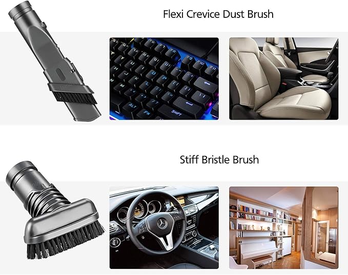 Replacement Attachments Tools Brush Kit for Dyson V6 V7 V8 V10 DC24 DC33 DC35 DC44 DC58 DC59 DC62 DC74 Dyson Cordless Vacuum Cleaner Accessories Kit (4 PACK)