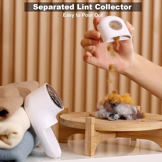 Fabric Shaver, Electric Lint Remover, 2.0 USB Rechargeable Fabric Defuzzer, Reusable Cordless Sweater Shaver can be Used Anywhere (2.0 Pro, White)