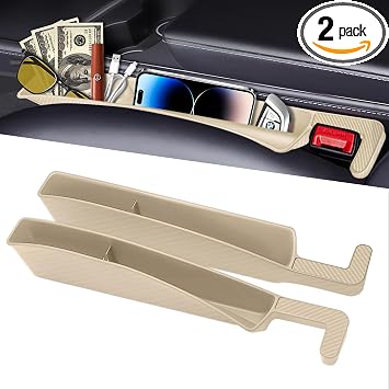Car Seat Gap Filler Organizer, 2 Pack Car Front Seat Organizer Universal Fit Car SUV Truck, Auto Console Side Storage Bo