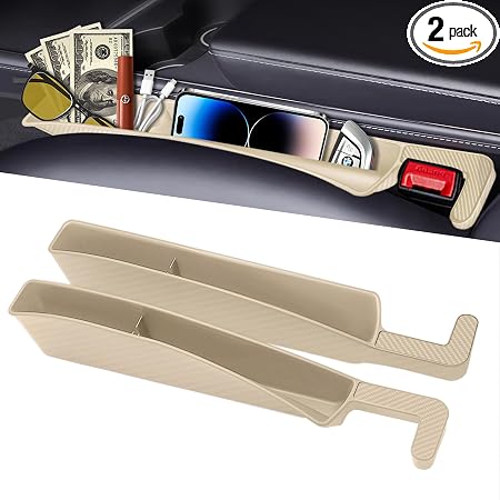 Car Seat Gap Filler Organizer, 2 Pack Car Front Seat Organizer Universal Fit Car SUV Truck, Auto Console Side Storage Bo