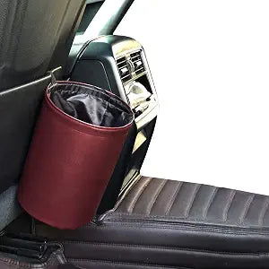 Car Trash Can, Collapsible Pop Up Trash Can for Cars, PU Leather Car Garbage Can, Waterproof Cars Garbage Can, Portable 