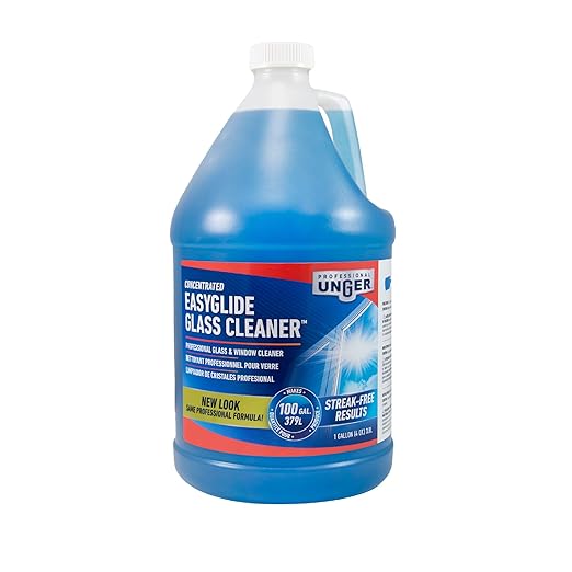 Unger Professional Streak-Free EasyGlide Glass Cleaner Concentrate, 1 Gallon, Ammonia-Free, Makes 100 Gallons of Solution, Safe for Tinted Windows, LOW-E, Windshields and Mirrors