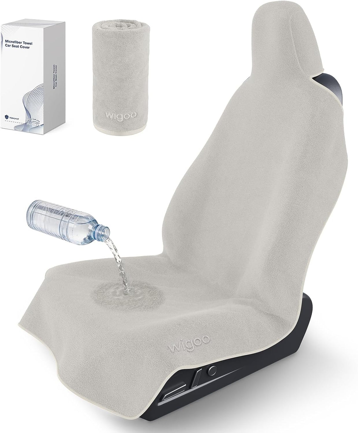 Car Seat Towel, Sweatproof, for Use After Gym, Light Gray, 1 Pack