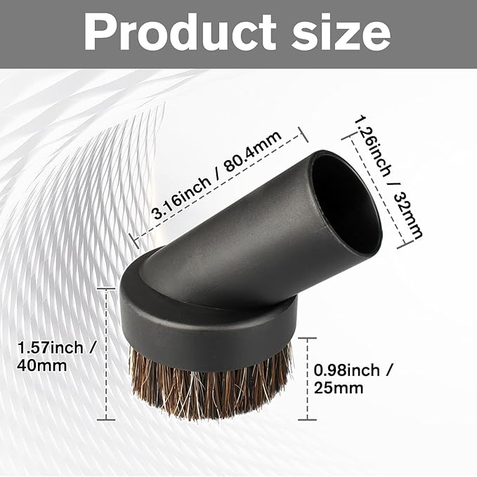 Round Soft Horse Hair Vacuum Brush Attachment For Shark Vacuum Brush Attachment, Vacuum Attachments & Brushes, For Multiple Household Vacuums Cleaners(1-3/8'' Vacuums Dusting Brushs)