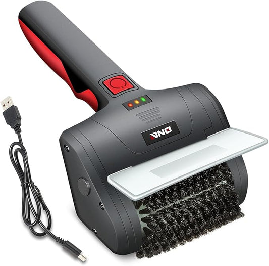 DNA Motoring Cordless Electric Grill Cleaning Scrub Brush Rechargeable with Type-C Charge Cord,Red/Black, TOOLS-00219-RD