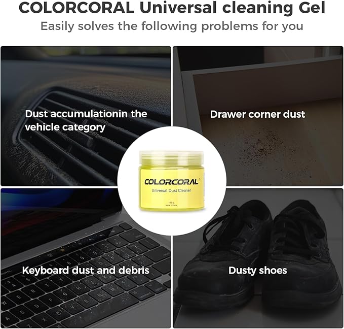 ColorCoral Cleaning Gel Universal Dust Cleaner for PC Keyboard Car Detailing Office Electronics Laptop Dusting Kit Computer Dust Remover, Computer Gaming Car Accessories, Gift for Men Women 160g