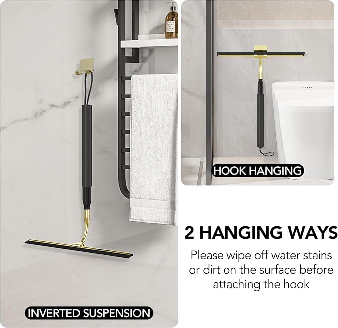 Shower Squeegee with Long Handle, 15-51" Telescopic Squeegee for Window Cleaning, Window Squeegee for Glass Doors, Extendable Window Cleaner Tool for Tile Walls, Sliding Door, Floor, Car Windshield-GD
