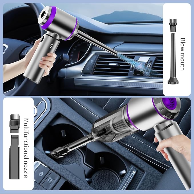 NWDEY Car Vacuum Cleaner High Power 20000Pa – Cordless Handheld Mini Vacuum & Air Duster for Car & Desk, Home, Office & Camping, Ideal Gift for Men & Women, 6000mAh Battery