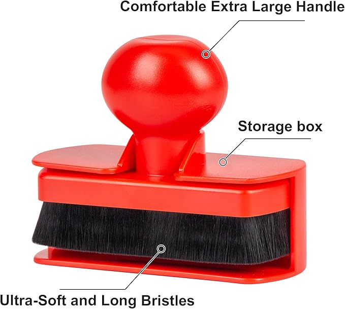 BABYSHEEP Car Tire Shine Applicator,Large Tire Shine Brush - Automotive Tire Dressing Applicator Brush with Storage Stand for Tire Detailing & Car Wash Kit, Black, 3.6 Inch Length -2pcs (Black & Red)