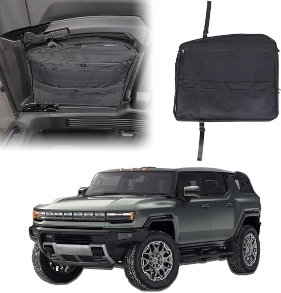 Car Sunroof Organizer Bag Compatible with 2024 2025 2026 Hummer EV Hardtop Roof Panel Storage Bag Waterproof Foldable Mu