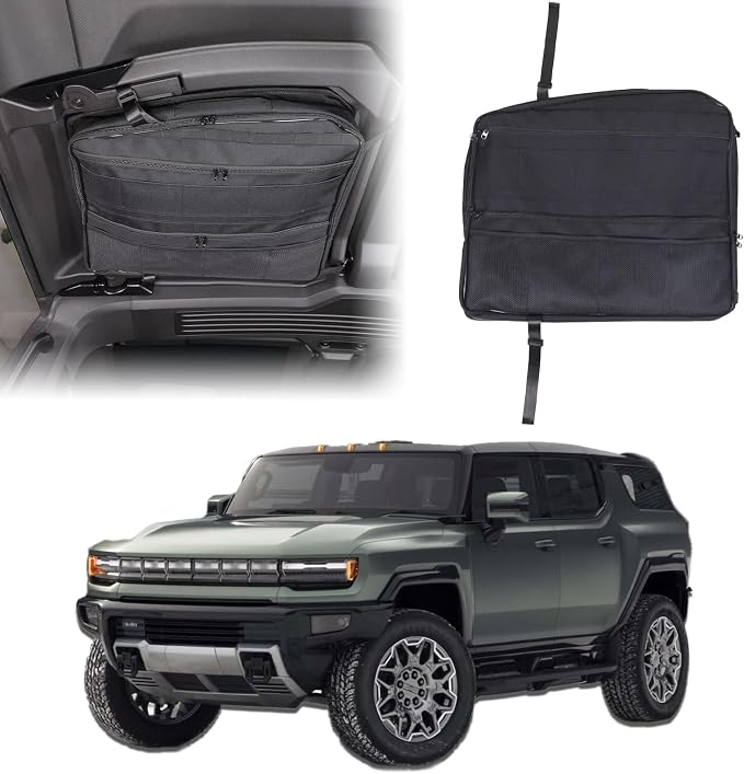 Car Sunroof Organizer Bag Compatible with 2024 2025 2026 Hummer EV Hardtop Roof Panel Storage Bag Waterproof Foldable Mu