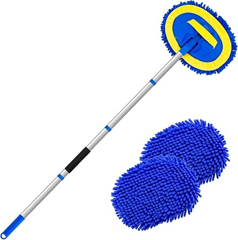 62" Car Wash Brush kit with Long Handle & Scratch-Free Refill Head