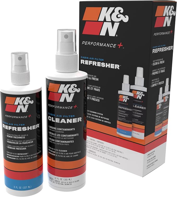 K&N Cabin Filter Cleaning Kit: Spray Bottle Filter Cleaner and Refresher Kit; Restores Cabin Air Filter Performance; Ser