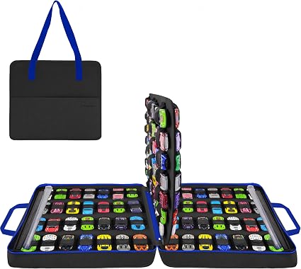 Toy Car Storage Case, Portable Carrying Bag Holds 104 (Black)