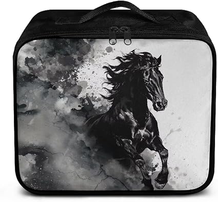 Rnyleeg Black Horse First Aid Kit Bag Empty First Aid Bag for Home Car Medical Kit Empty First Responder Bag Travel Medi