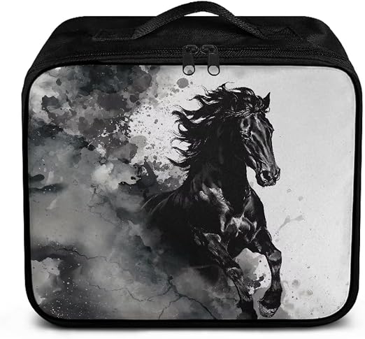 Rnyleeg Black Horse First Aid Kit Bag Empty First Aid Bag for Home Car Medical Kit Empty First Responder Bag Travel Medi