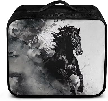 Rnyleeg Black Horse First Aid Kit Bag Empty First Aid Bag for Home Car Medical Kit Empty First Responder Bag Travel Medi