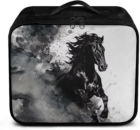 Rnyleeg Black Horse First Aid Kit Bag Empty First Aid Bag for Home Car Medical Kit Empty First Responder Bag Travel Medi