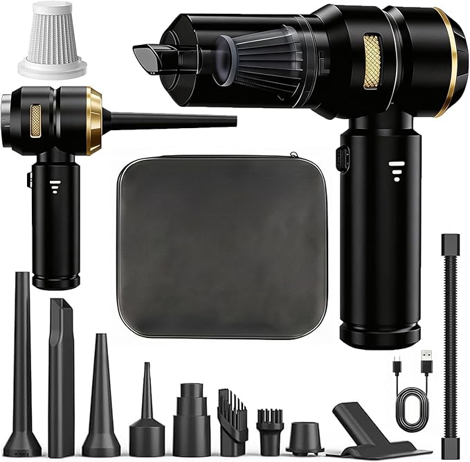 Handheld Car Vacuum Cordless, 22000Pa High Power Vacuum Cleaner and Air Duster, 2026 Upgrade 4-in-1 Portable Vacuum with 10 Multi-Nozzles for Small Jobs, Car, Home, Desk, Keyboards