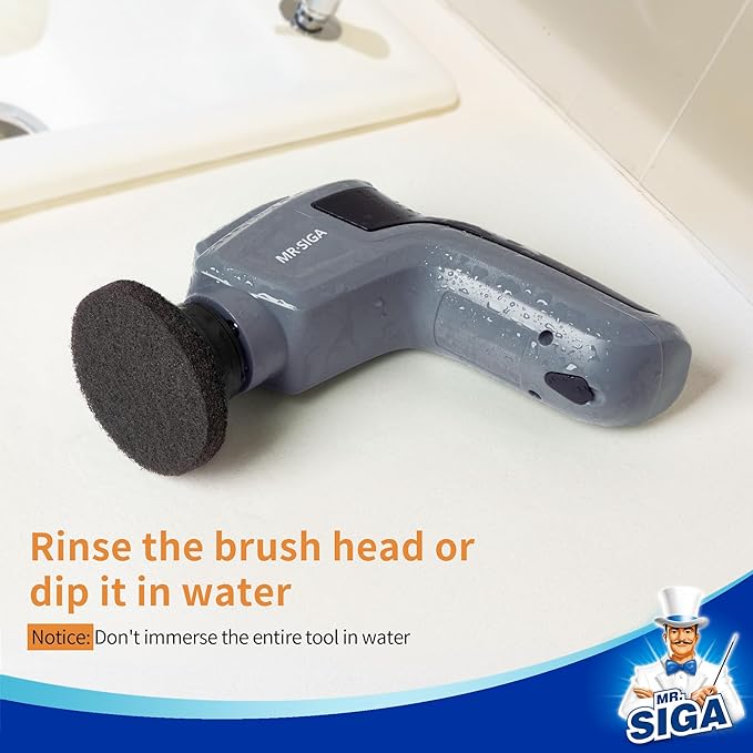 MR.SIGA Abrasive Heavy Duty Pad Refills for Electric Spin Scrubber, 10 Pack