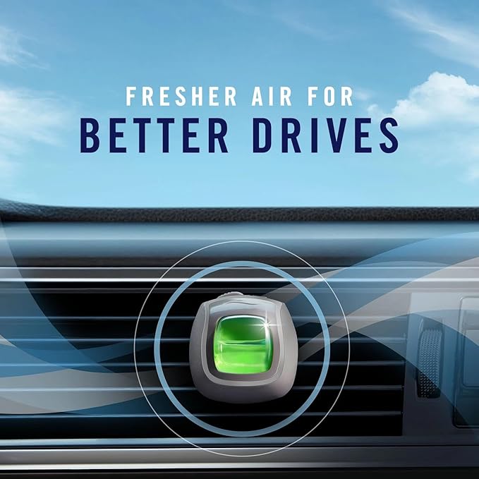 Febreze Vent Clip Car Air Freshener, Odor Eliminator, Auto Noir Scent, 4 Clips (2 Packs)