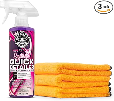 Chemical Guys WAC21116 Synthetic Quick Detailer, Extreme Slick Polymer Detailer 16 fl oz with MIC_506_03 Professional Gr
