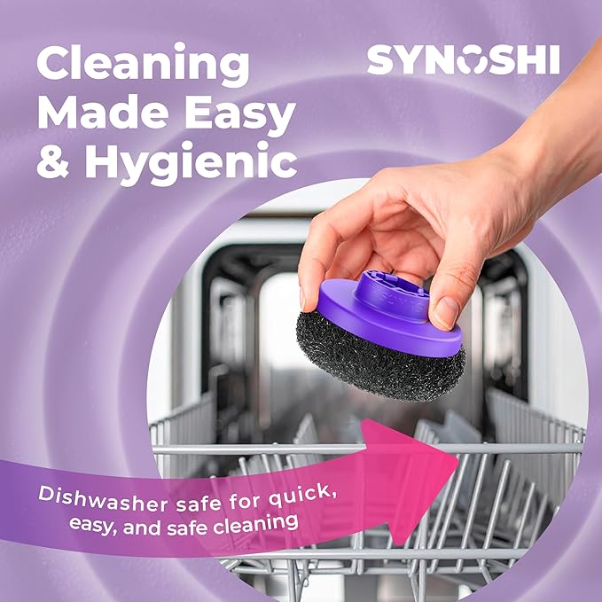 Synoshi PRO Electric Spin Scrubber Steel Brush Set for Cleaning (2 Units) Perfect for Grills, Ovens. Power Scrubber Steel Brush Heads for Intensive Cleaning