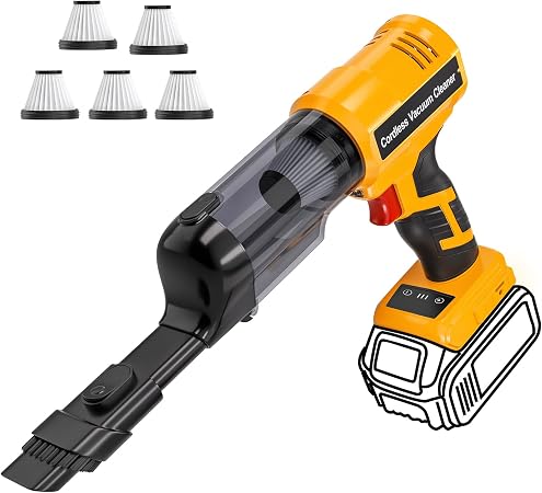 Adisipsoarin Cordless Vacuum Cleaner for Dewalt 20V Battery, Electric Handheld Vacuum Cleaner with 105AW Powerful Suctio