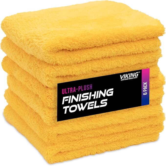 VIKING Plush Microfiber Cleaning Cloth for Cars, 16 x 16 Inch, 6 Pack
